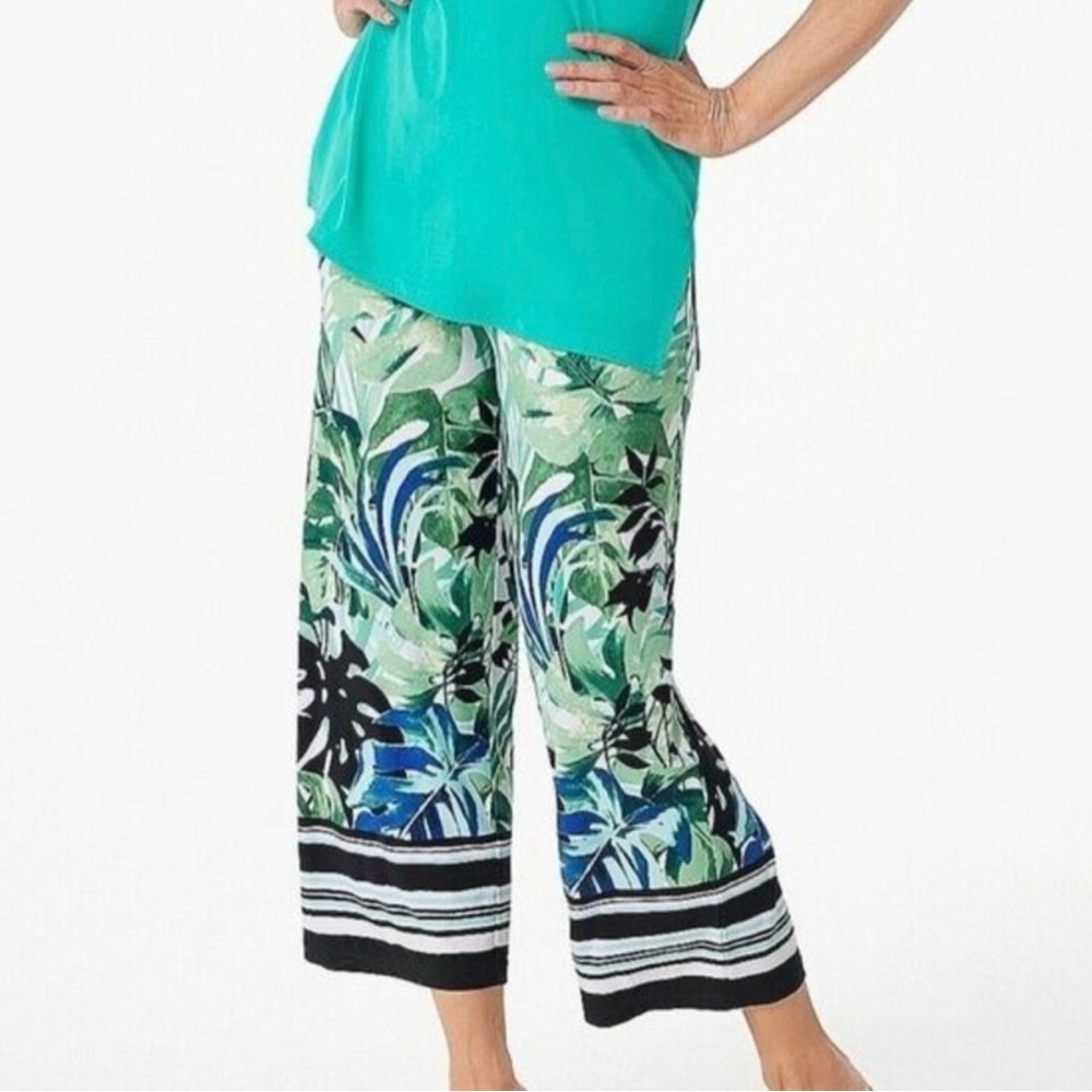 Susan Graver Wide Leg Cropped Knit Pants.